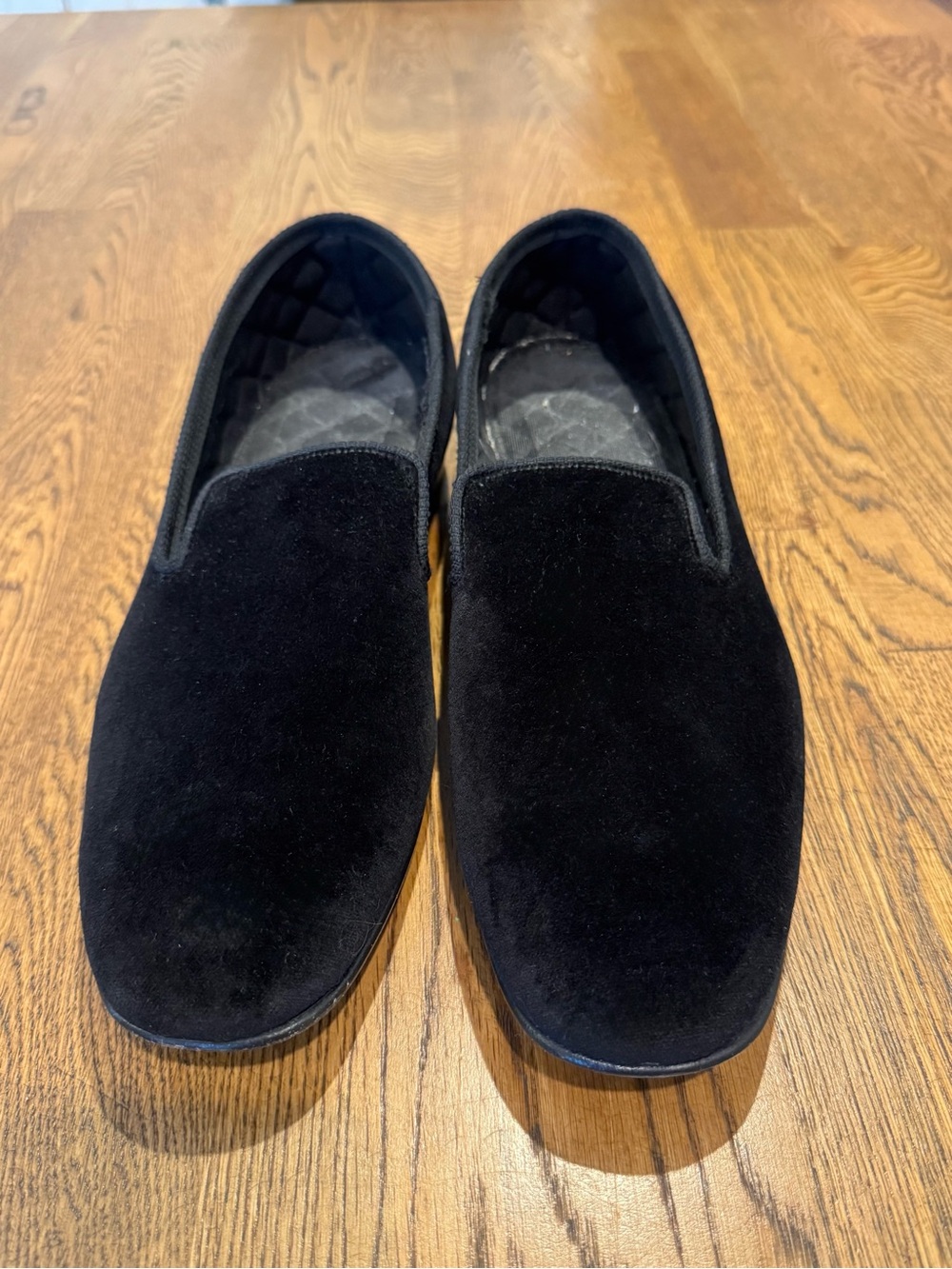 Brooks Brothers / Pearl & Co. Ltd. Men's Black Velvet Slip-On Loafers Tuxedo